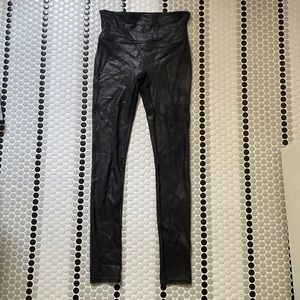 Spanx Black Faux Leather Leggings Size Small